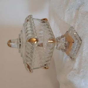Small glass covered candy dish